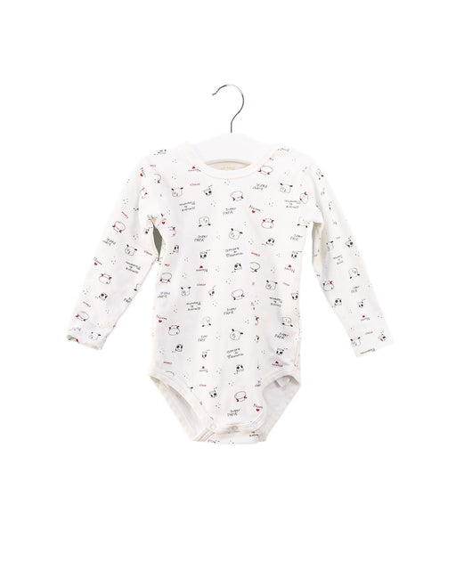 A White Long Sleeve Bodysuits from Chicco in size 12-18M for girl. (Front View)