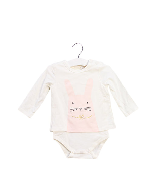 A Ivory Long Sleeve Bodysuits from Seed in size 3-6M for girl. (Front View)