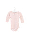 A Pink Long Sleeve Bodysuits from Petit Bateau in size 12-18M for girl. (Front View)