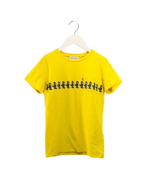 A Yellow Short Sleeve T Shirts from Moncler in size 8Y for boy. (Front View)