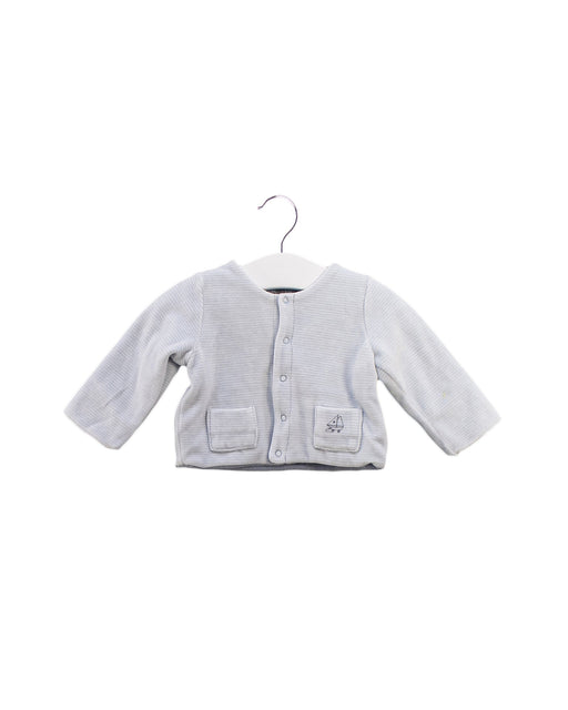 A Blue Cardigans from Petit Bateau in size 0-3M for boy. (Front View)