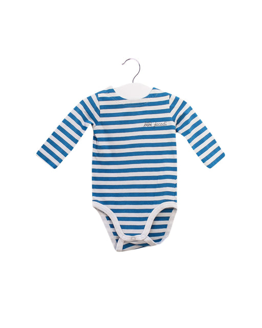 A Blue Long Sleeve Bodysuits from Jacadi in size 0-3M for boy. (Front View)