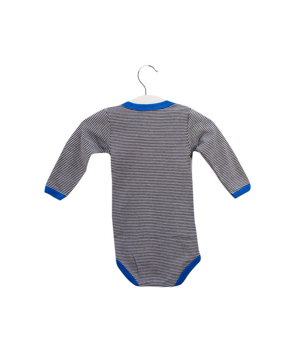 A Navy Long Sleeve Bodysuits from Petit Bateau in size 3-6M for boy. (Back View)