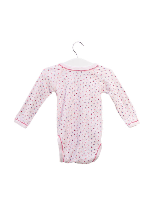 A Pink Long Sleeve Bodysuits from Petit Bateau in size 3-6M for girl. (Back View)