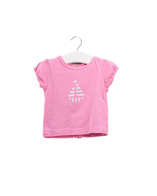 A Pink Short Sleeve T Shirts from Jacadi in size 3-6M for girl. (Front View)