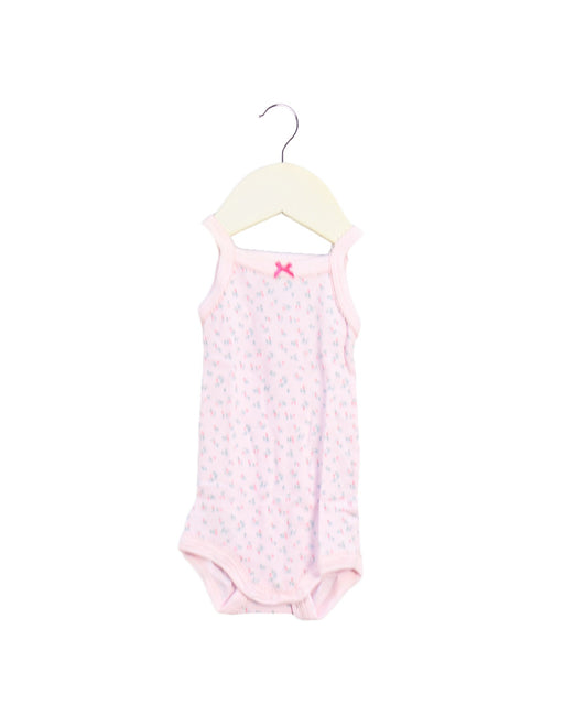 A Pink Sleeveless Bodysuits from Petit Bateau in size 0-3M for girl. (Front View)