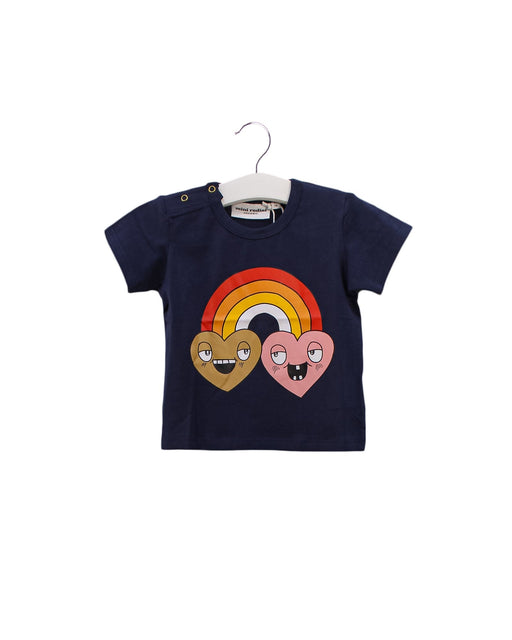 A Navy Short Sleeve T Shirts from Mini Rodini in size 6-12M for girl. (Front View)