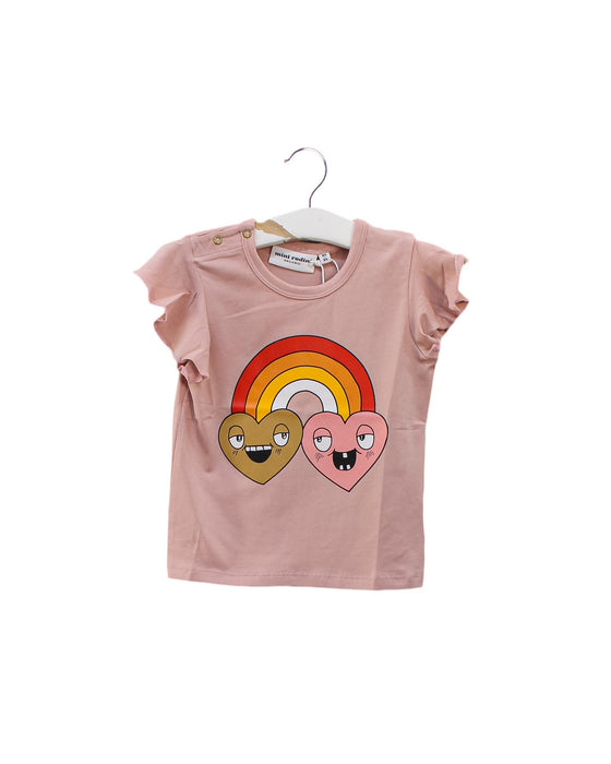 A Pink Short Sleeve T Shirts from Mini Rodini in size 12-18M for girl. (Front View)