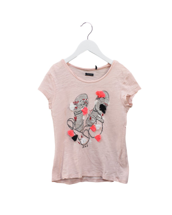 A Pink Short Sleeve T Shirts from IKKS in size 8Y for girl. (Front View)