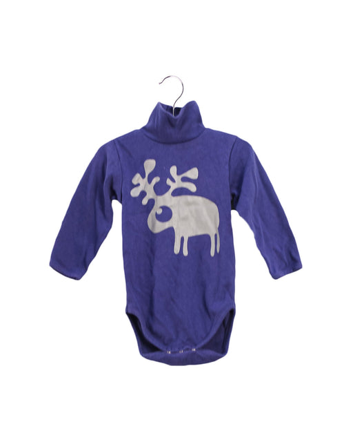 A Navy Long Sleeve Bodysuits from La Queue du Chat in size 3-6M for boy. (Front View)