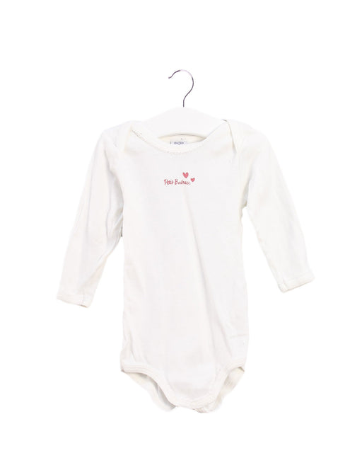 A White Long Sleeve Bodysuits from Petit Bateau in size 6-12M for boy. (Front View)