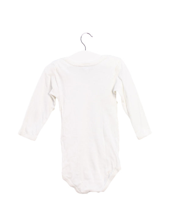 A White Long Sleeve Bodysuits from Petit Bateau in size 6-12M for boy. (Back View)