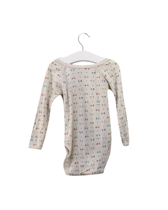 A Beige Long Sleeve Bodysuits from Petit Bateau in size 6-12M for boy. (Back View)