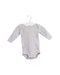 A Grey Long Sleeve Bodysuits from Petit Bateau in size 0-3M for girl. (Front View)