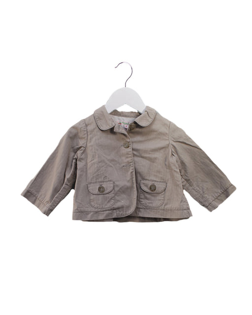 A Taupe Lightweight Jackets from Bonpoint in size 6-12M for girl. (Front View)
