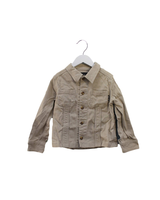A Beige Lightweight Jackets from Comme Ca Ism in size 5T for girl. (Front View)