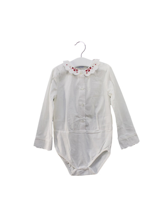 A White Long Sleeve Bodysuits from Mayoral in size 3T for girl. (Front View)