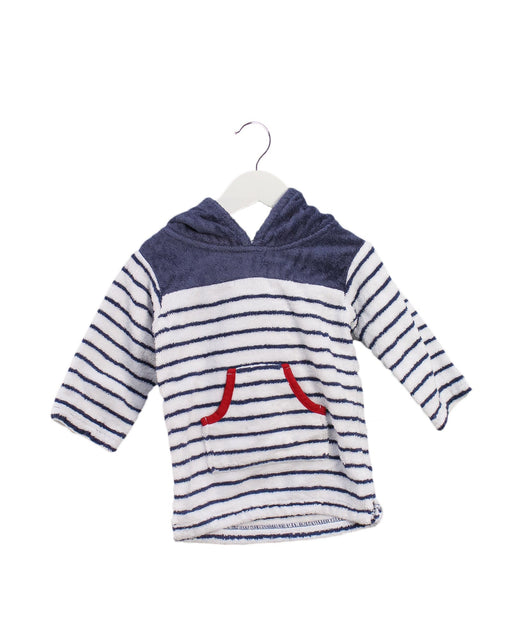 A White Hooded Sweatshirts from The Little White Company in size 6-12M for boy. (Front View)