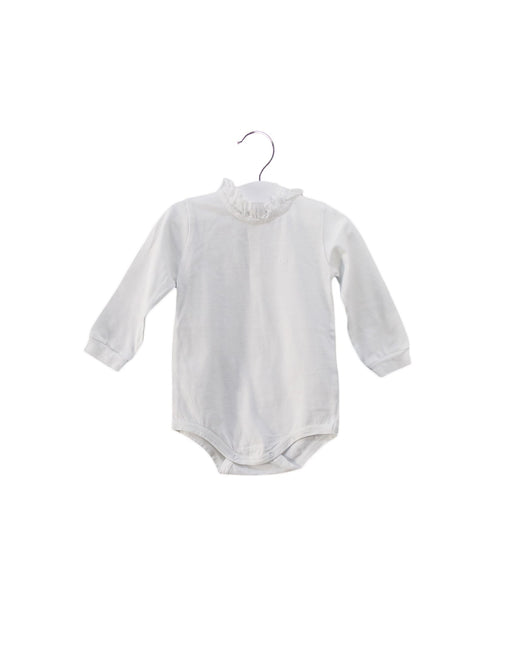 A White Long Sleeve Bodysuits from Il Gufo in size 6-12M for girl. (Front View)