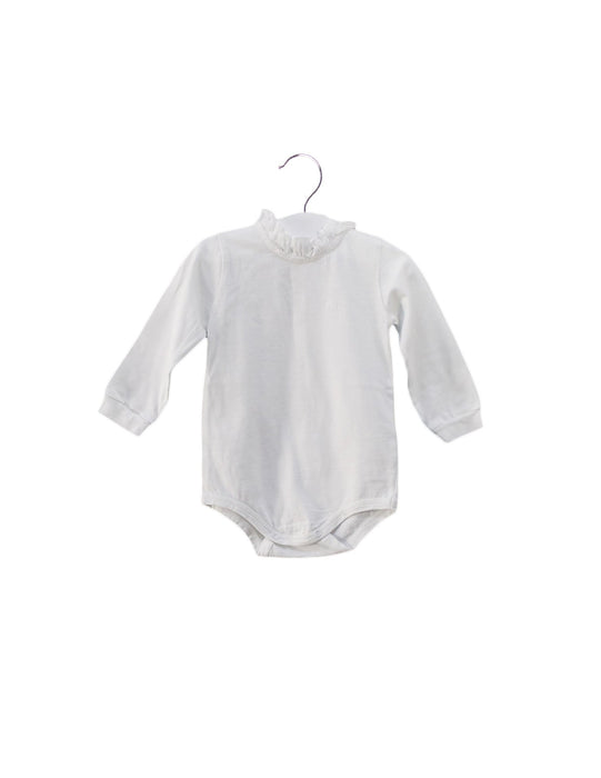 A White Long Sleeve Bodysuits from Il Gufo in size 6-12M for girl. (Front View)