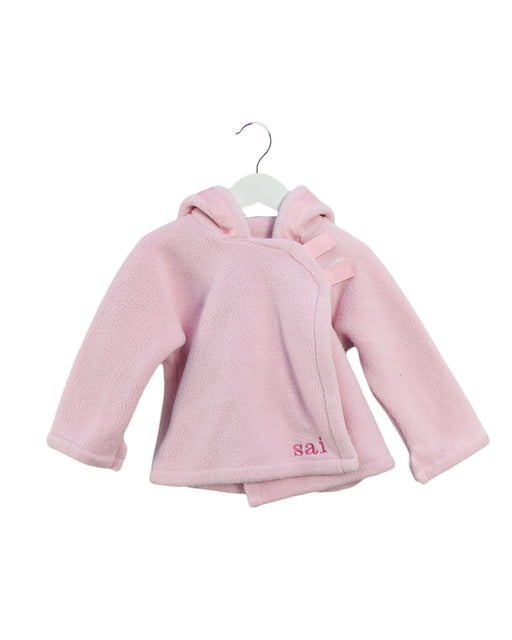 A Pink Hooded Sweatshirts from Widgeon in size 6-12M for girl. (Front View)