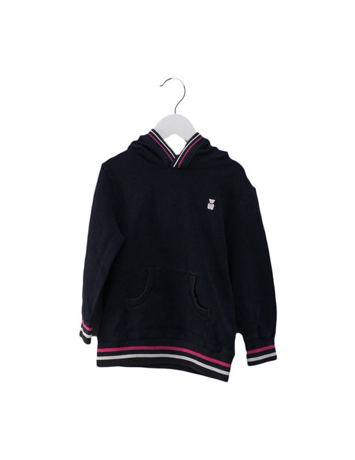 A Navy Hooded Sweatshirts from Nicholas & Bears in size 6T for girl. (Front View)