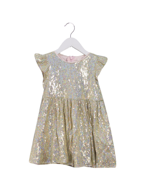 A Gold Short Sleeve Dresses from Seed in size 2T for girl. (Front View)