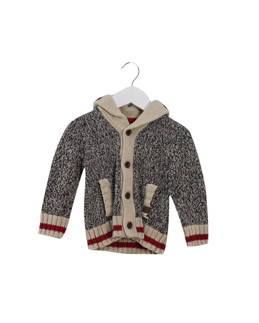 A Grey Lightweight Jackets from Roots in size 6-12M for girl. (Front View)