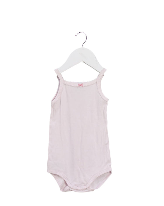 A Pink Sleeveless Bodysuits from Petit Bateau in size 3-6M for girl. (Front View)