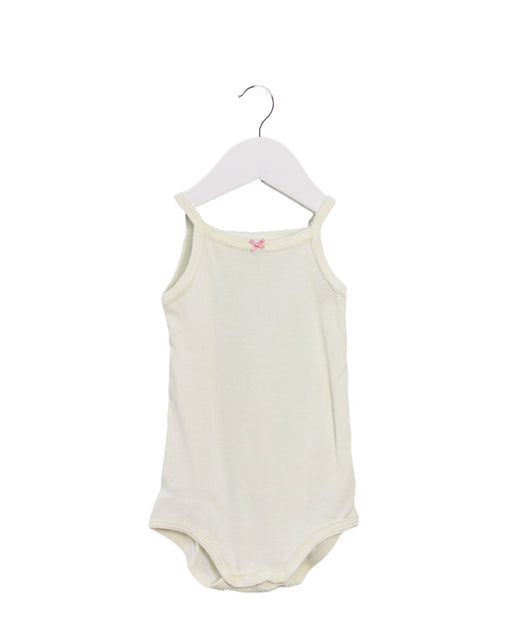 A Yellow Sleeveless Bodysuits from Petit Bateau in size 3-6M for girl. (Front View)