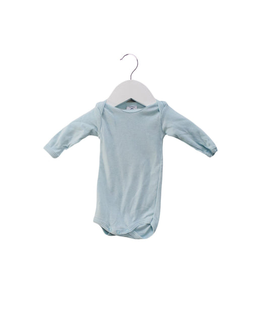 A Blue Long Sleeve Bodysuits from Petit Bateau in size 0-3M for neutral. (Front View)