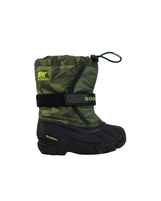 A Green Winter Boots from Sorel in size EU27 for boy. (Back View)