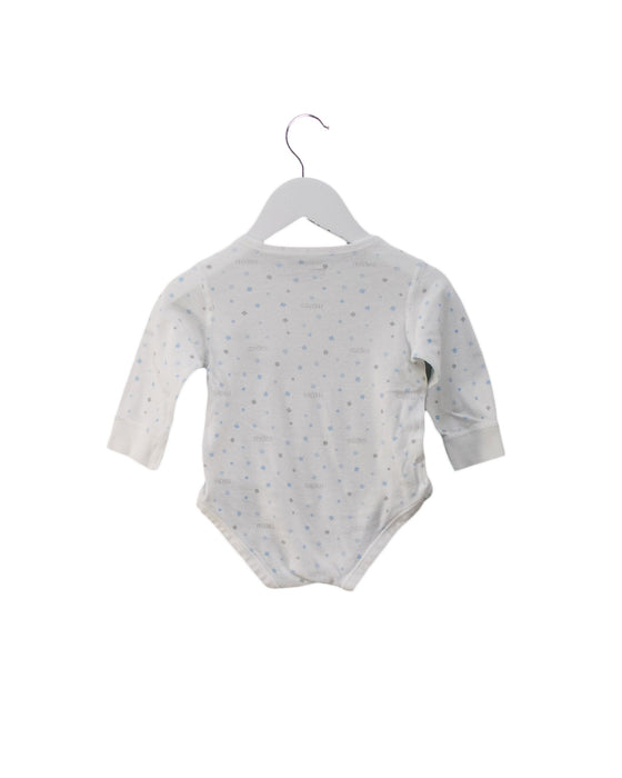 A White Long Sleeve Bodysuits from Mides in size 6-12M for girl. (Back View)
