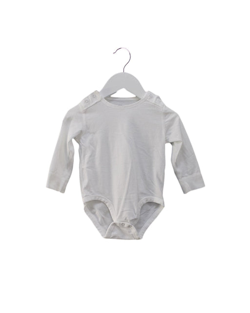 A White Long Sleeve Bodysuits from Mides in size 6-12M for neutral. (Front View)