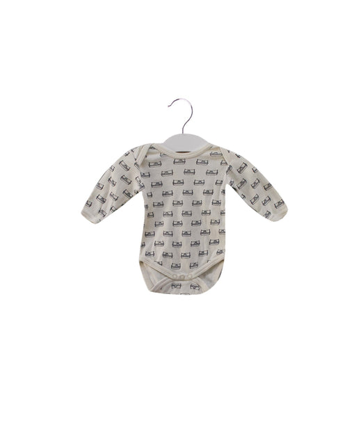 A Ivory Long Sleeve Bodysuits from Nature Baby in size 0-3M for neutral. (Front View)
