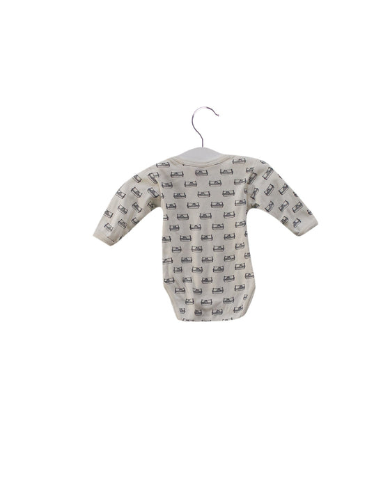 A Ivory Long Sleeve Bodysuits from Nature Baby in size 0-3M for neutral. (Back View)