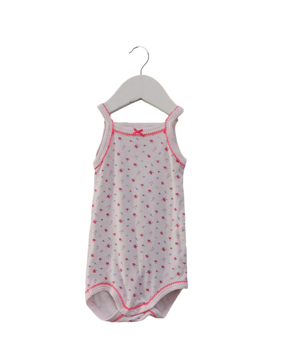 A Pink Sleeveless Bodysuits from Petit Bateau in size 3-6M for girl. (Front View)