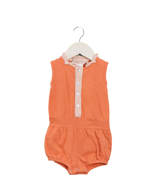 A Orange Sleeveless Bodysuits from Frenchy Yummy in size 3-6M for girl. (Front View)