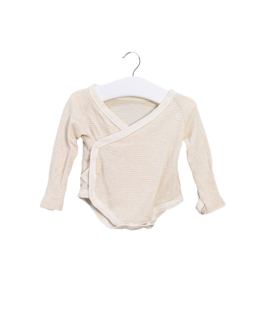 A Beige Long Sleeve Bodysuits from Natures Purest in size 0-3M for boy. (Front View)