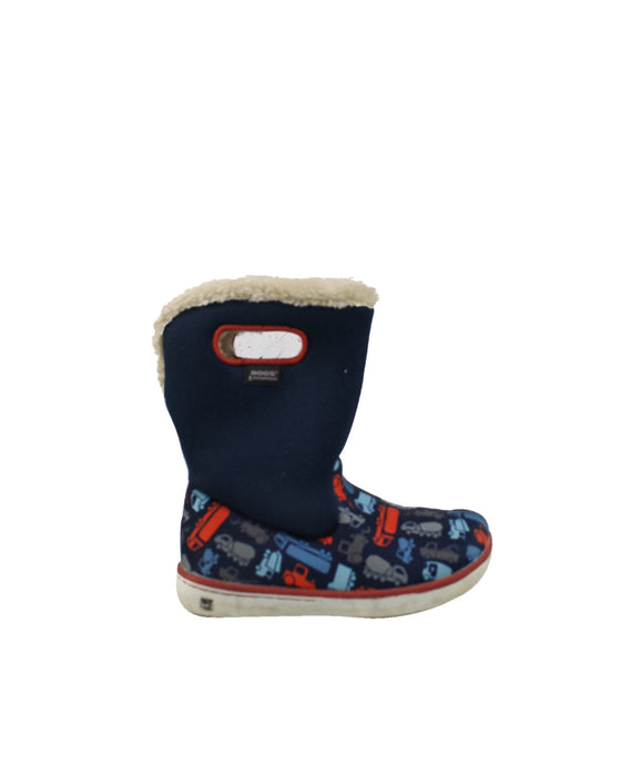 A Navy Winter Boots from Bogs in size 4T for boy. (Back View)