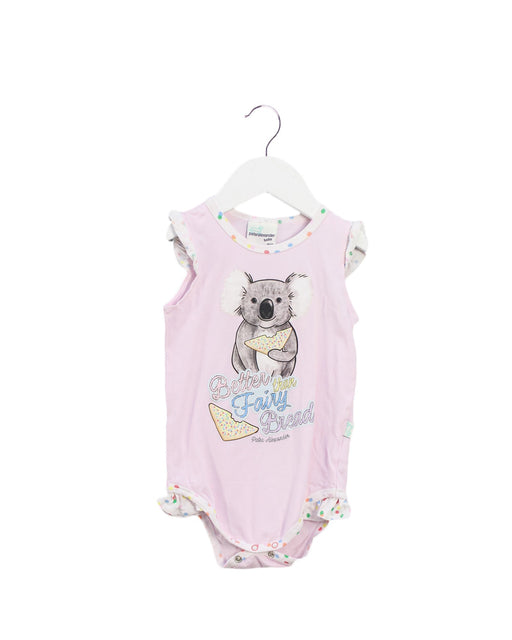 A Pink Sleeveless Bodysuits from Peter Alexander in size 18-24M for girl. (Front View)