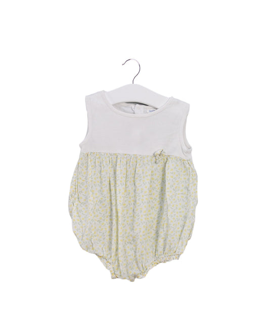 A Yellow Sleeveless Bodysuits from Bout'Chou in size 6-12M for girl. (Front View)