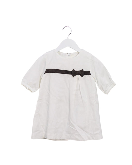 A White Short Sleeve Dresses from La Compagnie des Petits in size 3T for girl. (Front View)
