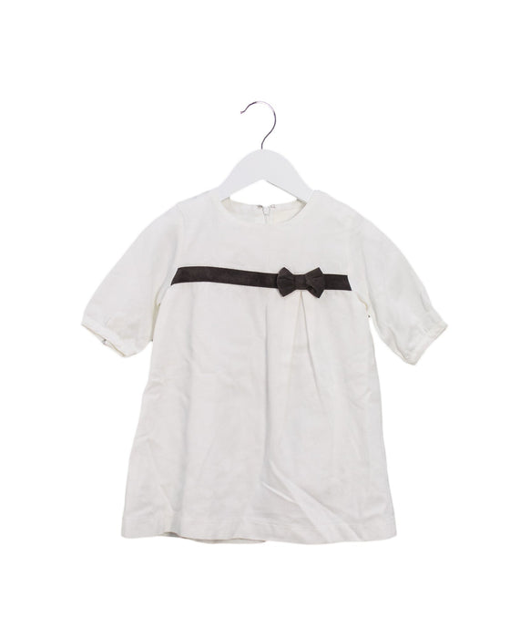 A White Short Sleeve Dresses from La Compagnie des Petits in size 3T for girl. (Front View)