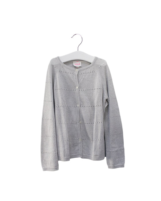 A Silver Cardigans from Seed in size 6T for girl. (Front View)