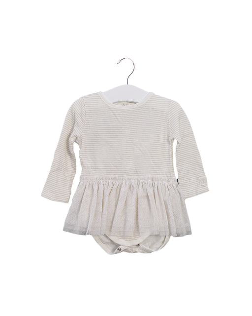 A Ivory Long Sleeve Bodysuits from Petit Bateau in size 6-12M for girl. (Front View)
