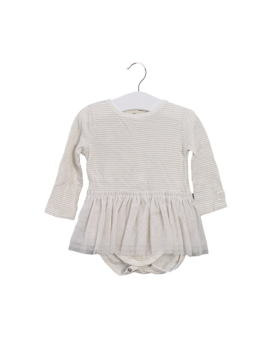 A Ivory Long Sleeve Bodysuits from Petit Bateau in size 6-12M for girl. (Front View)