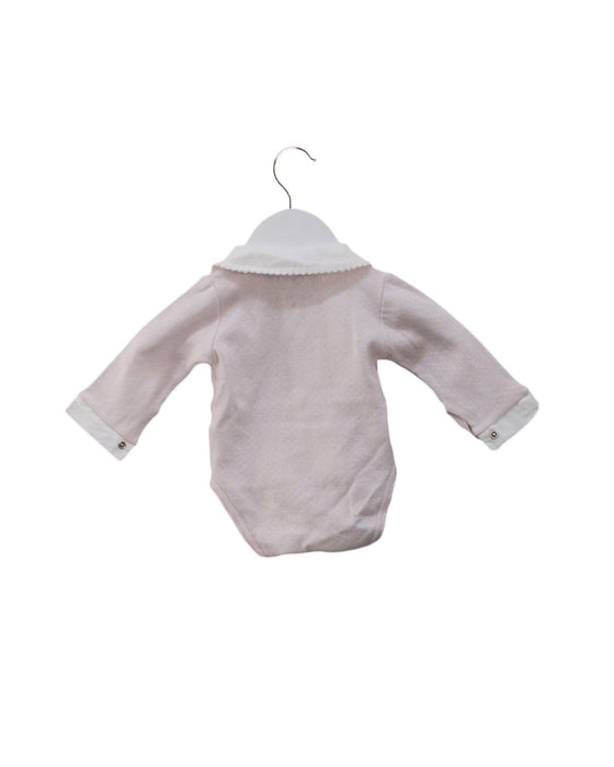 A Pink Long Sleeve Bodysuits from Mats & Merthe in size 0-3M for girl. (Back View)