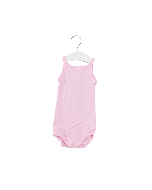 A Pink Sleeveless Bodysuits from Petit Bateau in size 3-6M for girl. (Front View)