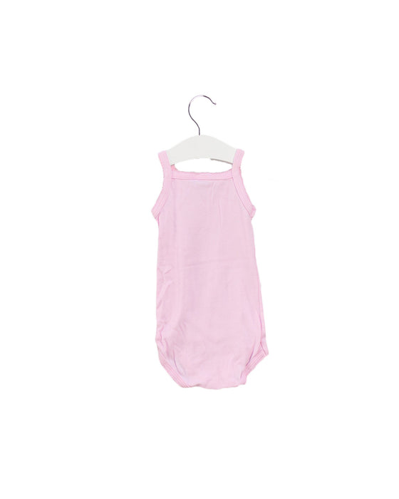 A Pink Sleeveless Bodysuits from Petit Bateau in size 3-6M for girl. (Back View)